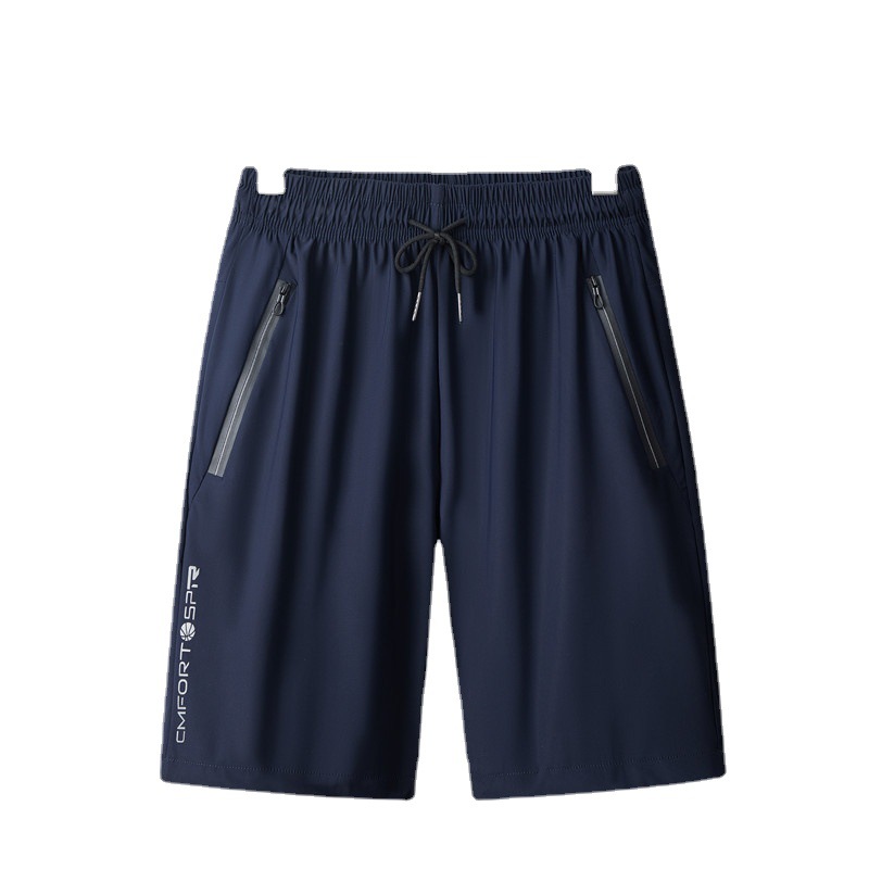 Hombres más tamaño verano transpirable ligero pantalones cortos de seda de hielo juventud ocio al aire libre fresco aire acondicionado pantalones cortos