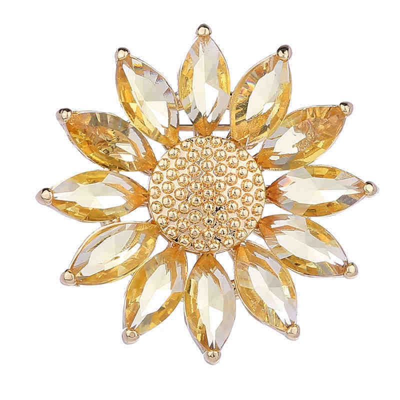 Spilla in cristallo per donna elegante accessorio girasole_voghion.com