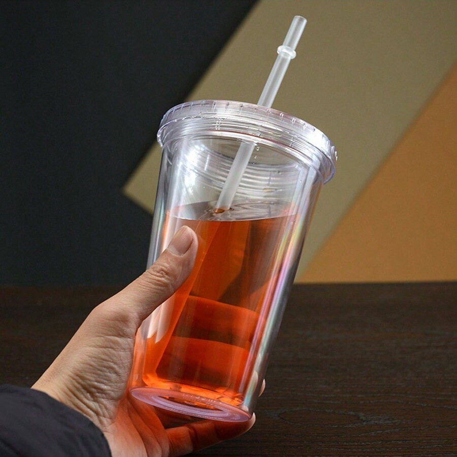 Vaso de agua adelgazante con incrustaciones de diamantes de imitación, vaso de doble capa para bebidas frías, vaso con pajita de diamantes de imitación de alto valor, vaso de agua creativo de gran capacidad con diamantes de imitación.