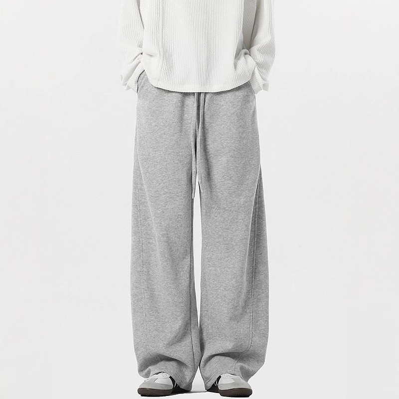 Autumn and Winter Men's Korean Street Retro Drapey Scimitar Sweatpants Men's Trendy Brand Solid Color Versatile Loose Casual Sweatpants