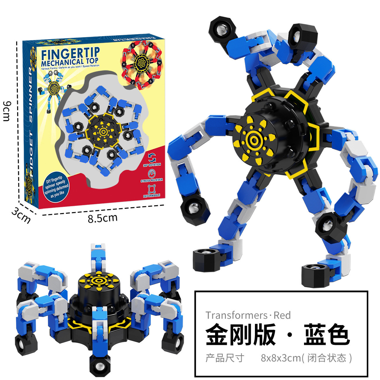 Fidget Spinner Deformable con Luz para Niños de Plástico ABS Giratorio
