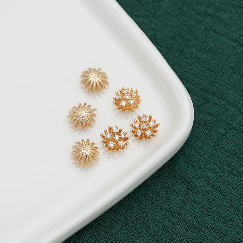 10 ミリメートル電気メッキ色保持ジルコン花の芯花の芯フラワートレイ diy イヤリングヘアピンタッセルジュエリーアクセサリー材料|undefined