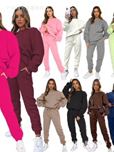 Round-neck pullover long-sleeved sweatshirt set�Lѝ�L���l��