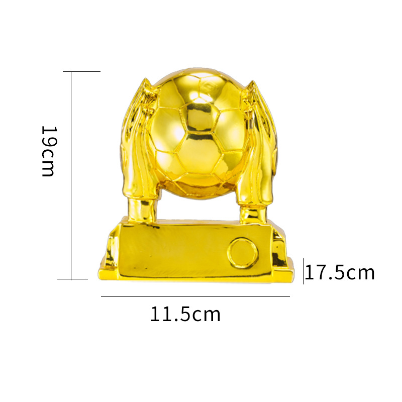 Copa de Europa Trofeo de portero de fútbol Guantes de oro Tirador de portero Trofeo de pelota de oro Partido de resina Trofeo de fútbol grabado