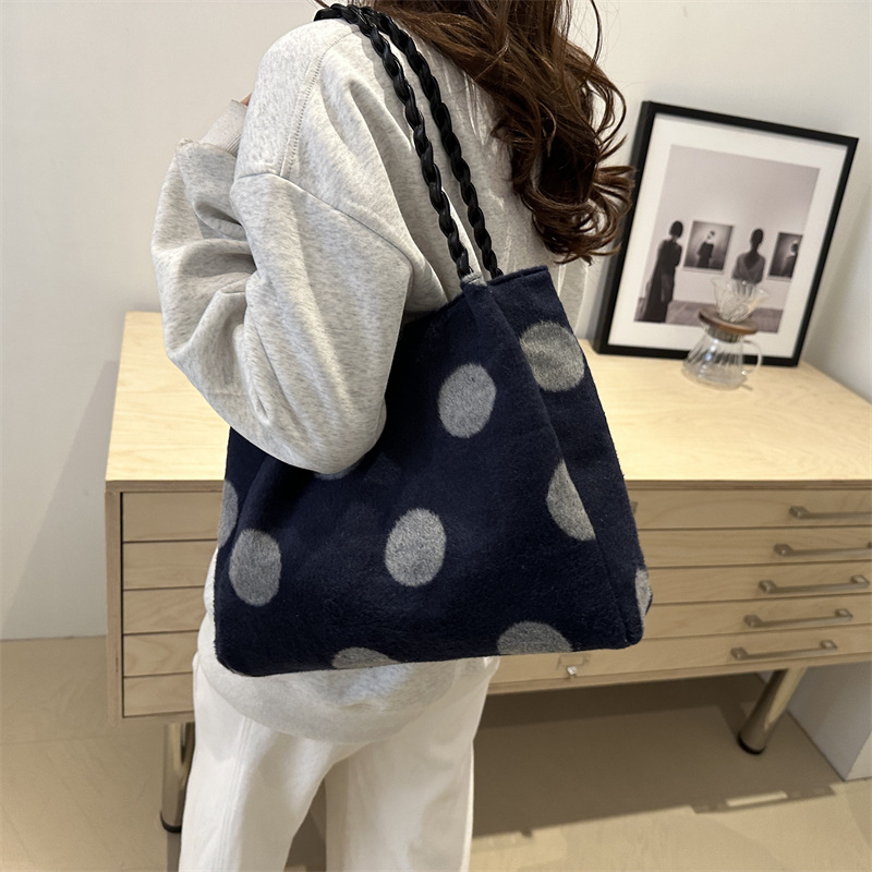 Casual relajado gran capacidad bolso de lana para mujeres 2024 nuevo otoño invierno viaje mochila bolso de mano bolsa de mano