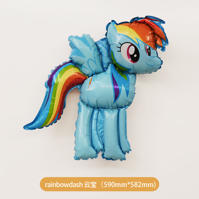 Genuino dibujos animados feliz cumpleaños pony Baoli película de aluminio globo niño niña fiesta de cumpleaños decoración decoración de escena