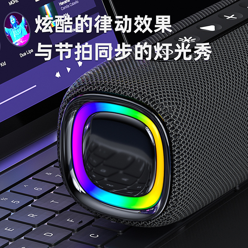 Nuevo altavoz Bluetooth inalámbrico al aire libre subwoofer portátil resistente al agua con luz RGB sonido de juego sonido