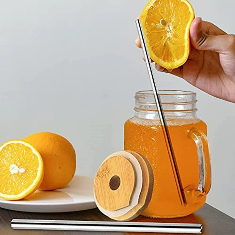 Glass Tea Mug, Transparent Handled Cup with Stainless Steel Straw, 480/720 ml Options