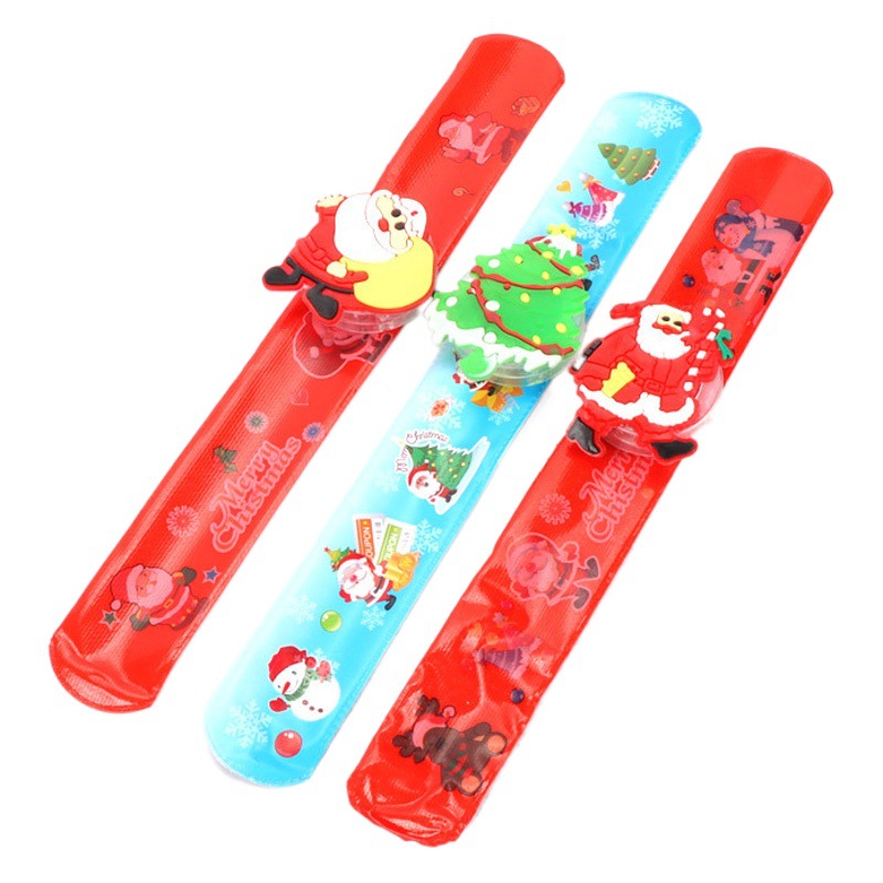 Cross-border flash juguetes Navidad luminoso raqueta anillo colorido LED Snap anillo luminoso pulsera regalo de jardín de infantes