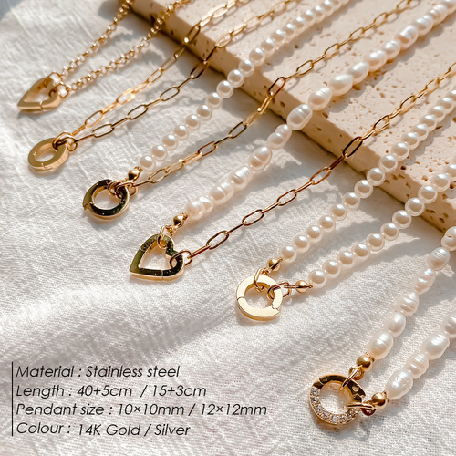 eManco Baroque Pearl DIY Necklace Luxurious Splicing Clavicle Chain High-End Style Charm Button Accessory Set