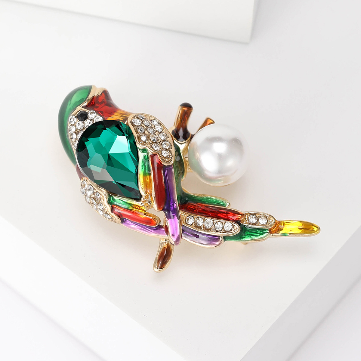 Inlay Design Cute Pin Alloy Inlay Rhinestones Pearl Women's Brooches
