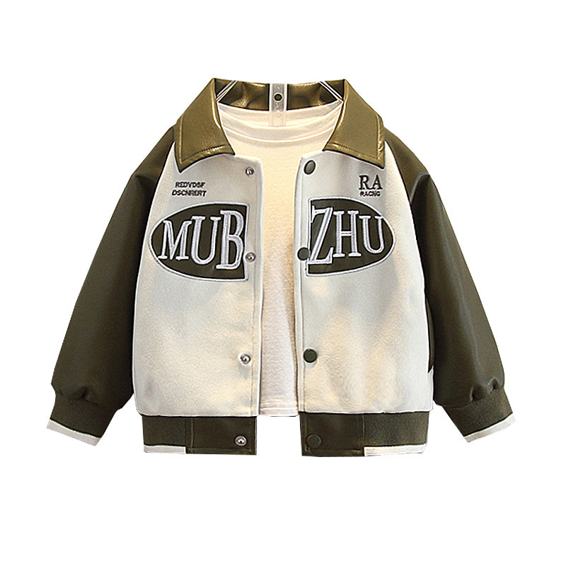 5784 Chaqueta para niños 2025 otoño nuevo estilo Chaqueta de cuero para niños Chaqueta de abrigo de bebé guapo