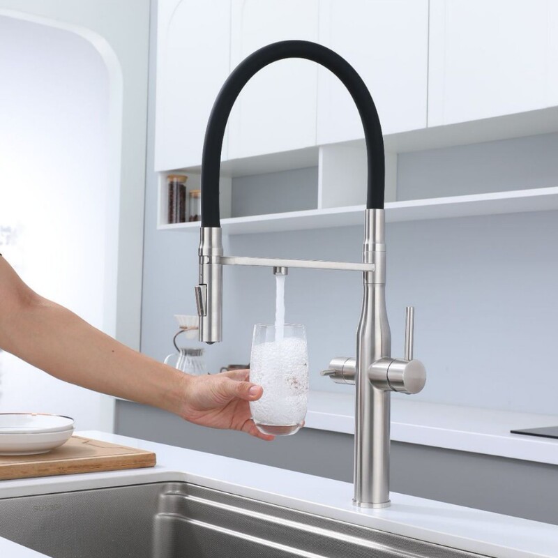 Foreign Trade Three-In-One Water Purification Faucet Kitchen Sink Silicone Pull-Down Universal Water Outlet Purified Water Hot and Cold Water Faucet Foreign Trade Three-In-One Water Purification Faucet Kitchen Sink Silicone Pull-Down Universal Water Outlet Purified Water Hot and Cold Water Faucet