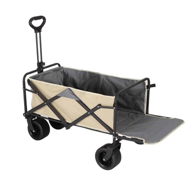 Camping Trolley Adjustable Folding Cart For Outdoor Picnic Trips_voghion.com