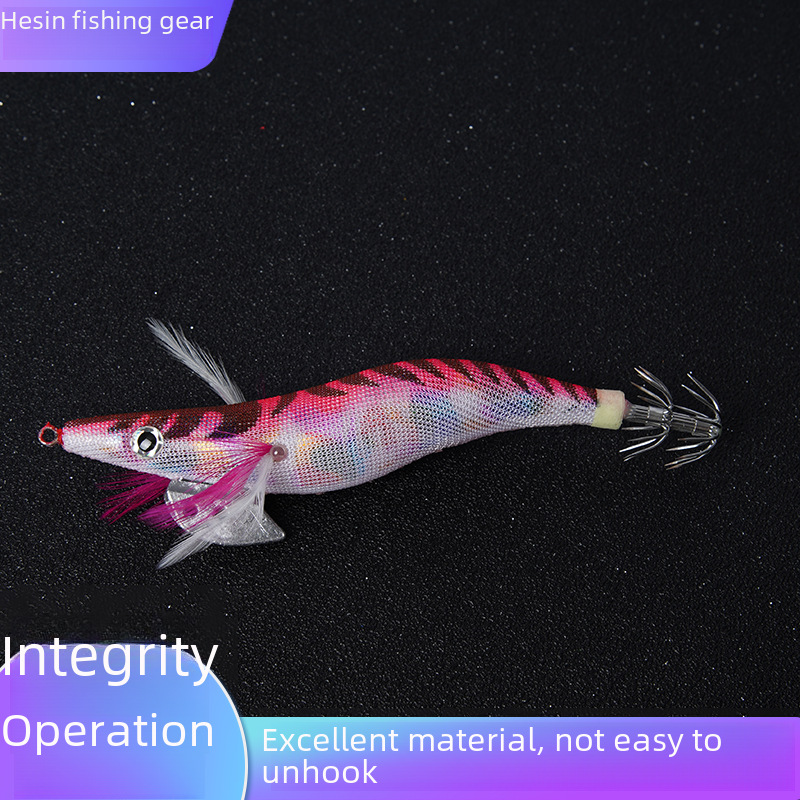 Lure Bait Wood Shrimp Set Multi-spec Night Glow Beads Squid Hooks Wood Shrimp Squid Hooks Suit