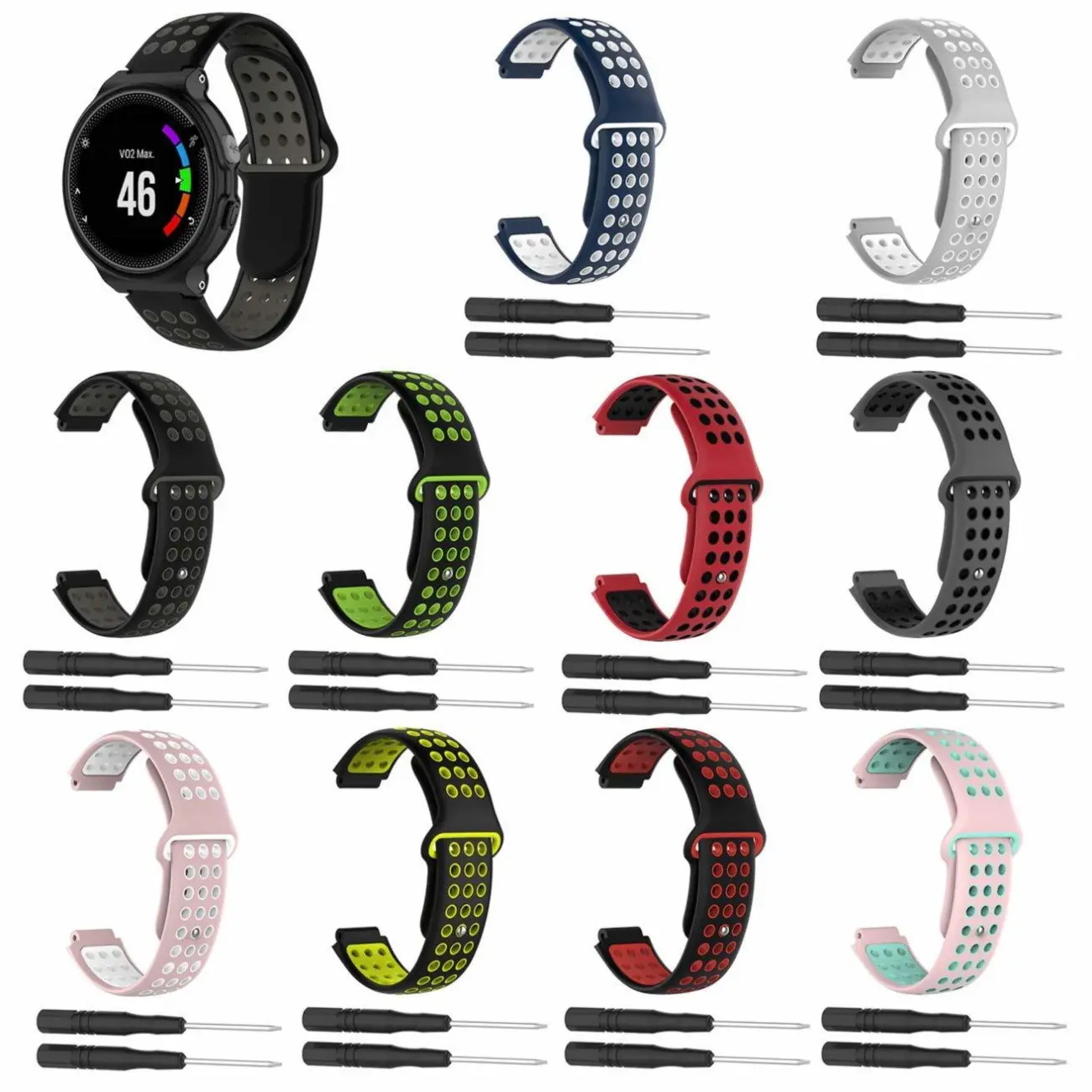 Suitable for Garmin Forerunner735Xt/220/230/235/620630 Silicone Strap in Two Colors