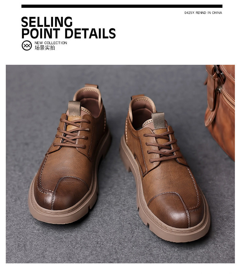 Giày da nam phong cách Anh đa năng, giày lười da thật gót thấp 1-3 cm — GX2371 màu nâu, GX2371 màu đen chi tiết 18
