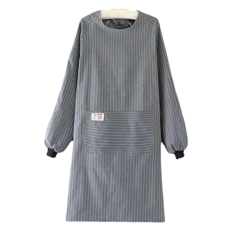 Delantal de manga larga de la cocina del hogar de los hombres abajo abrigo de algodón puro estilo coreano lindo cuerpo completo con mangas de las mujeres adultos overol