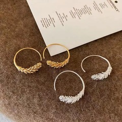 麦穗圈圈耳环方圆脸显脸小轻奢高级感耳圈小众简约时尚百搭耳饰品