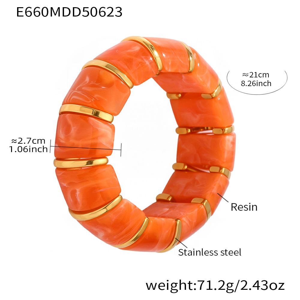 E660-오렌지 엘라스틱 팔찌 20cm