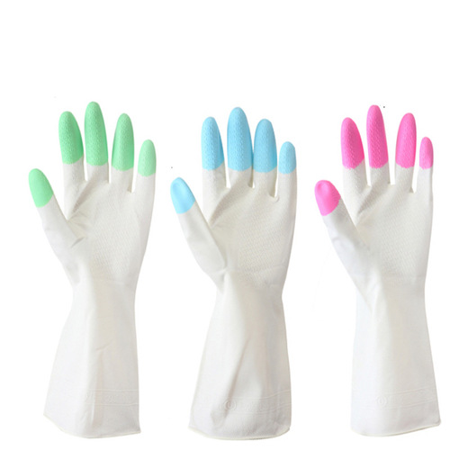 Household Waterproof Rubber Gloves Kitchen Durable Cleaning Non-slip Protective Household Dishwashing Gloves Wholesale