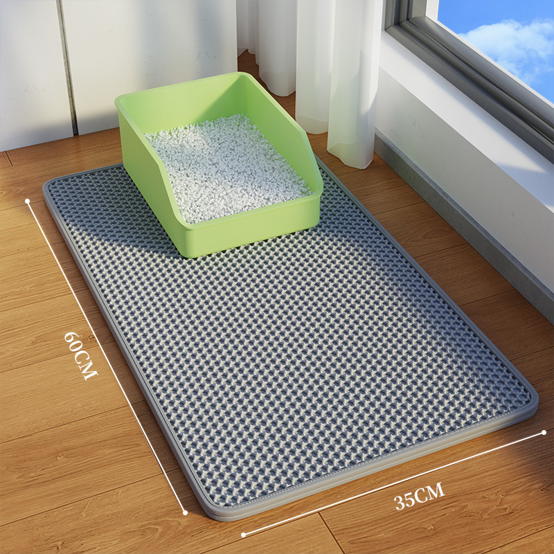 猫砂マット外はね防止マットコントロール砂はね防止猫盆砂板ペットマット二重超用品|undefined