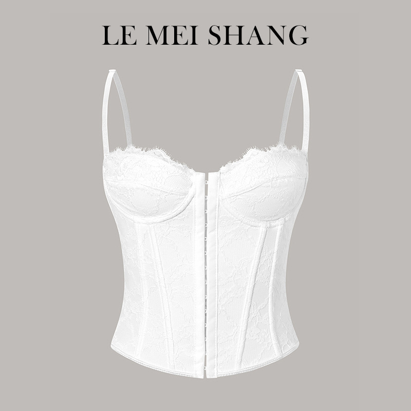 Cross-Border Ins Women's Fishbone Steel Ring Wrapped Chest-Breasted Backless Vest European and American Style Sexy Pure Color Lace Suspender Belt Cross-Border Ins Women's Fishbone Steel Ring Wrapped Chest-Breasted Backless Vest European and American Style Sexy Pure Color Lace Suspender Belt