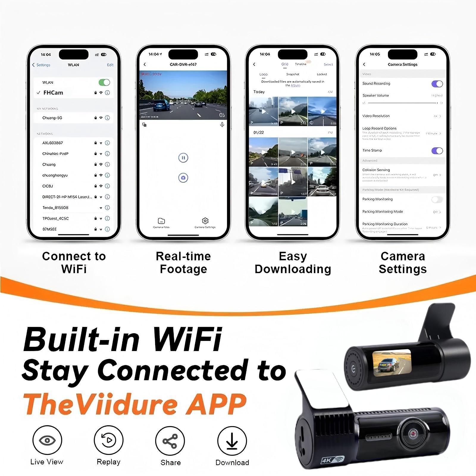 Cross-Border Popular V22 Ultra-High Definition 4K Lipstick Machine Driving Recorder Front and Rear Dual Recording Wifi/Gps Driving Trajectory