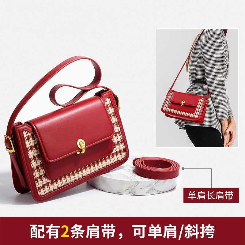 Bolso de Novia de Alta Gama Rojo para Boda, de un Solo Hombro, Nuevo Modelo 2025, Bolso de Mujer Moderno, Bolso Cruzado de Moda