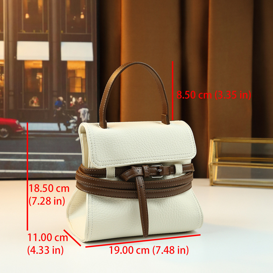 Hochwertige, gewachste Ledertasche für Damen mit Gürteldesign, mittelgroße Schulter- und Umhängetasche im eleganten Stil, ideal für Herbst und Winter, vielseitige Handtasche_voghion.com
