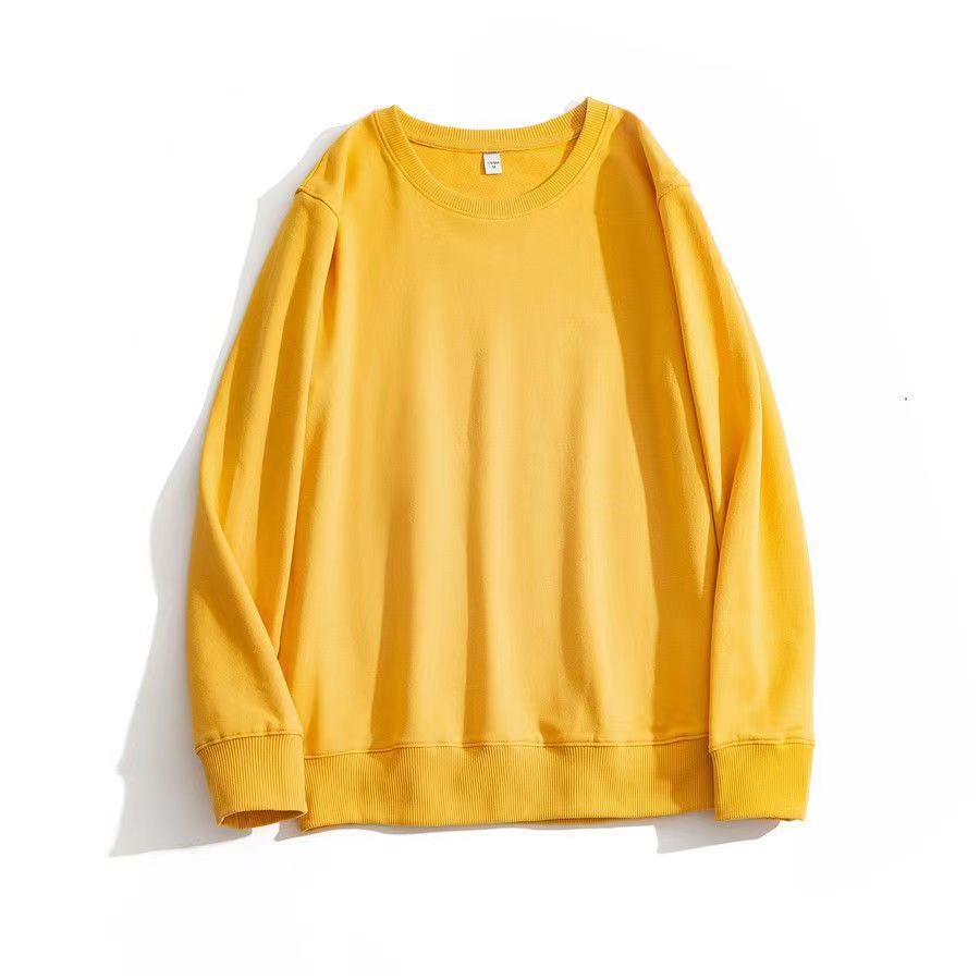 Heavy Long Sleeve Sweatshirt - Men's Solid Color Crew Neck Casual Top - Detail 15