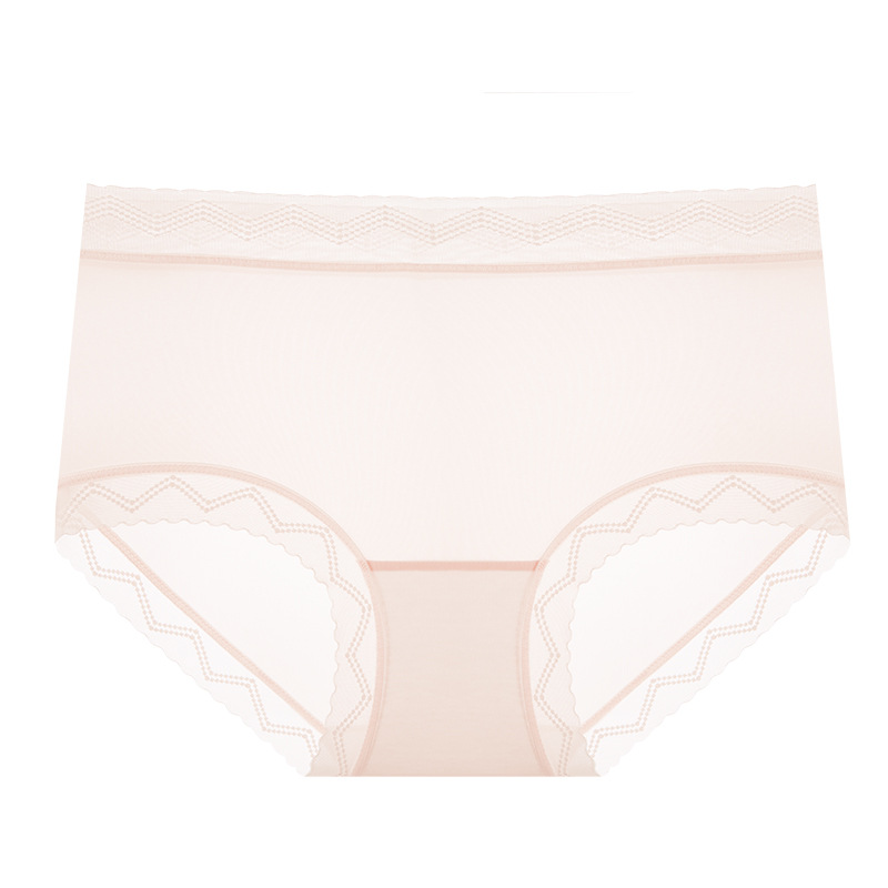 Puro deseo sedoso, sin costuras, ligero, transpirable, malla, encaje, ropa interior femenina, entrepierna transpirable, cintura media, ropa interior femenina