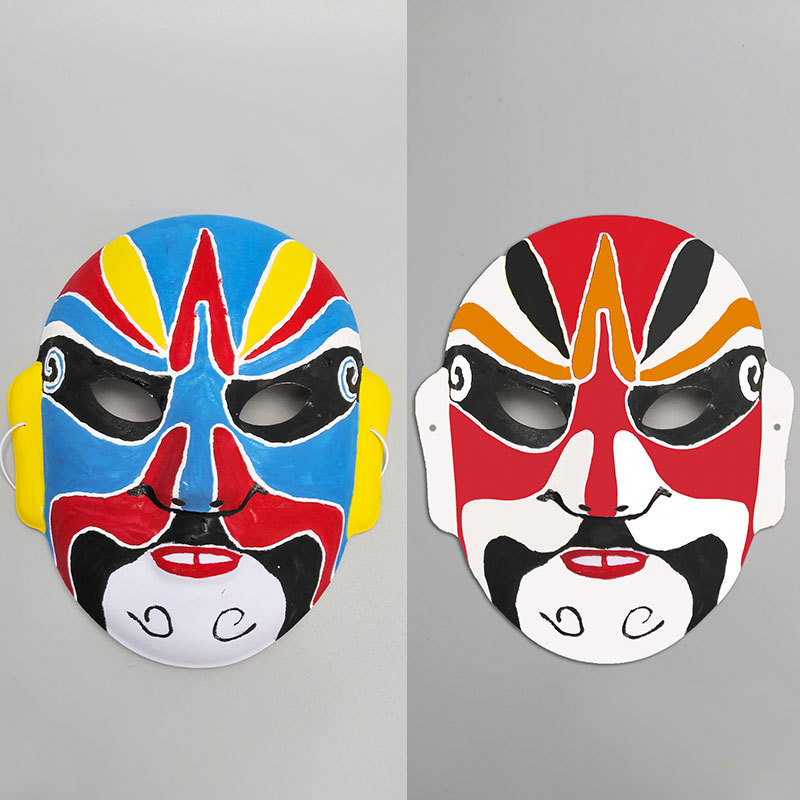 Artesanía tradicional DIY ópera de Pekín máscara de material de fabricación paquete de cultura tradicional niños pintados a mano jardín de infantes de graffiti