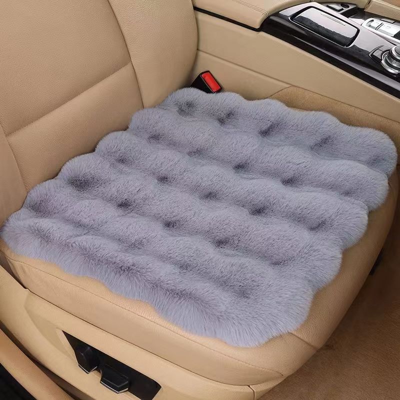 Car Seat Cushion Winter Free Shipping Rabbit Fur Plush No Backrest Three-Piece Set Thickened Winter Bubble Velvet Seat Cushion Thickened for Warmth