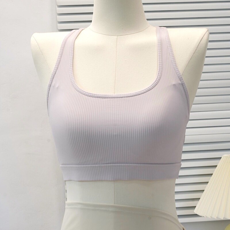 一体式胸垫运动文胸女美背瑜伽服跑步背心健身中高强度支撑内衣|undefined