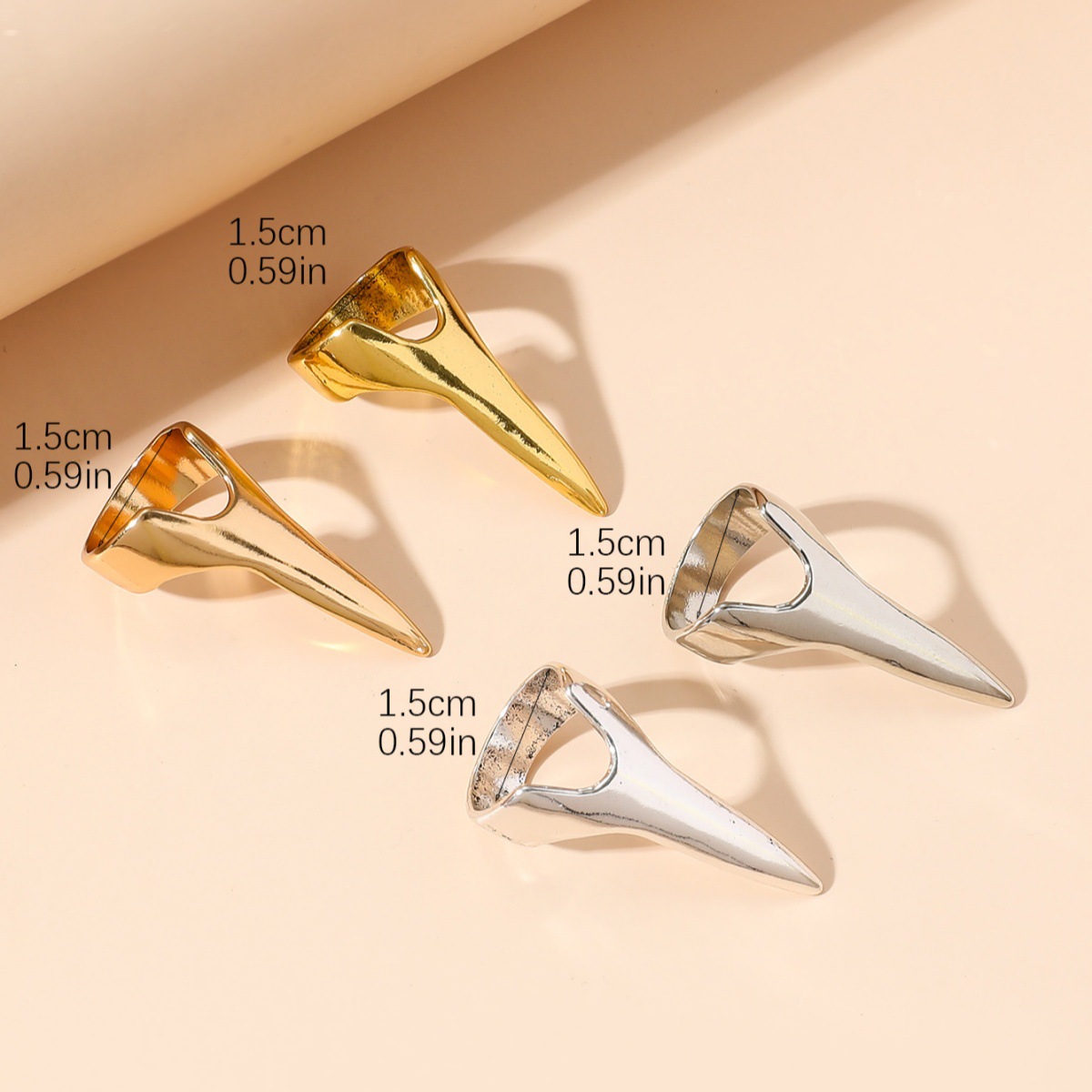 Europa y los Estados Unidos caliente venta de anillo de bronce Wolverine diseño creativo anillo de dedo largo geometría exagerada anillo de anillo universal image 2