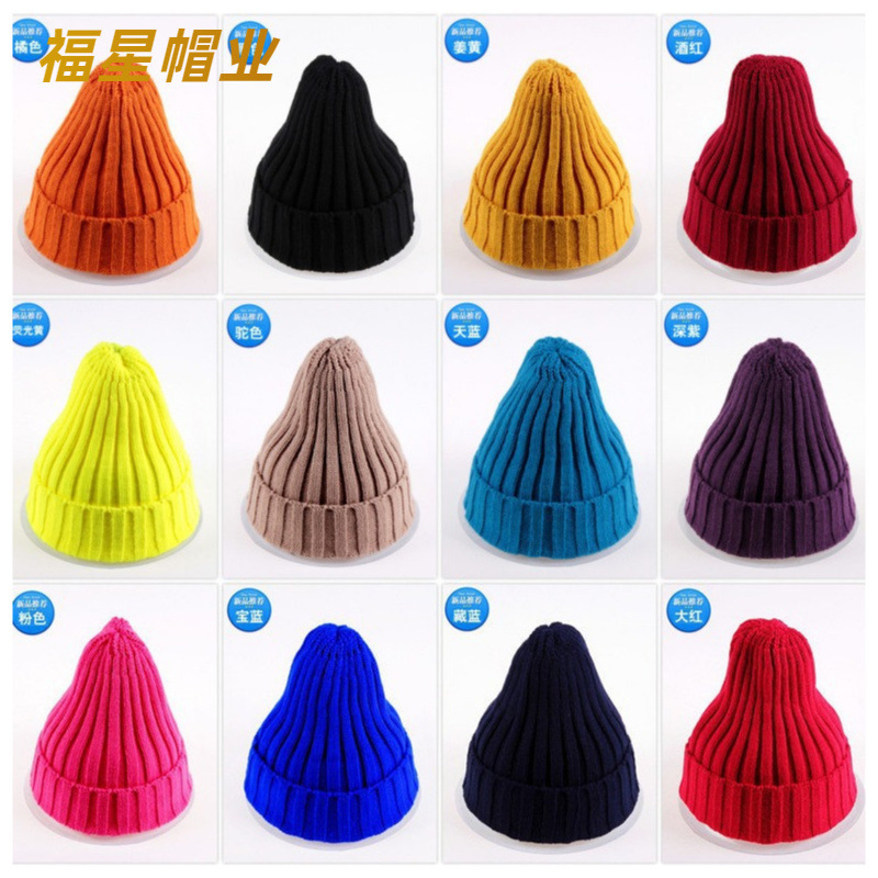 Trendy Korean-style Candy-colored Pointed Hat Knitted Wool Hat for Men and Women Autumn and Winter Korean-style Joker Couple Warm Wholesale Trendy Korean-style Candy-colored Pointed Hat Knitted Wool Hat for Men and Women Autumn and Winter Korean-style Joker Couple Warm Wholesale