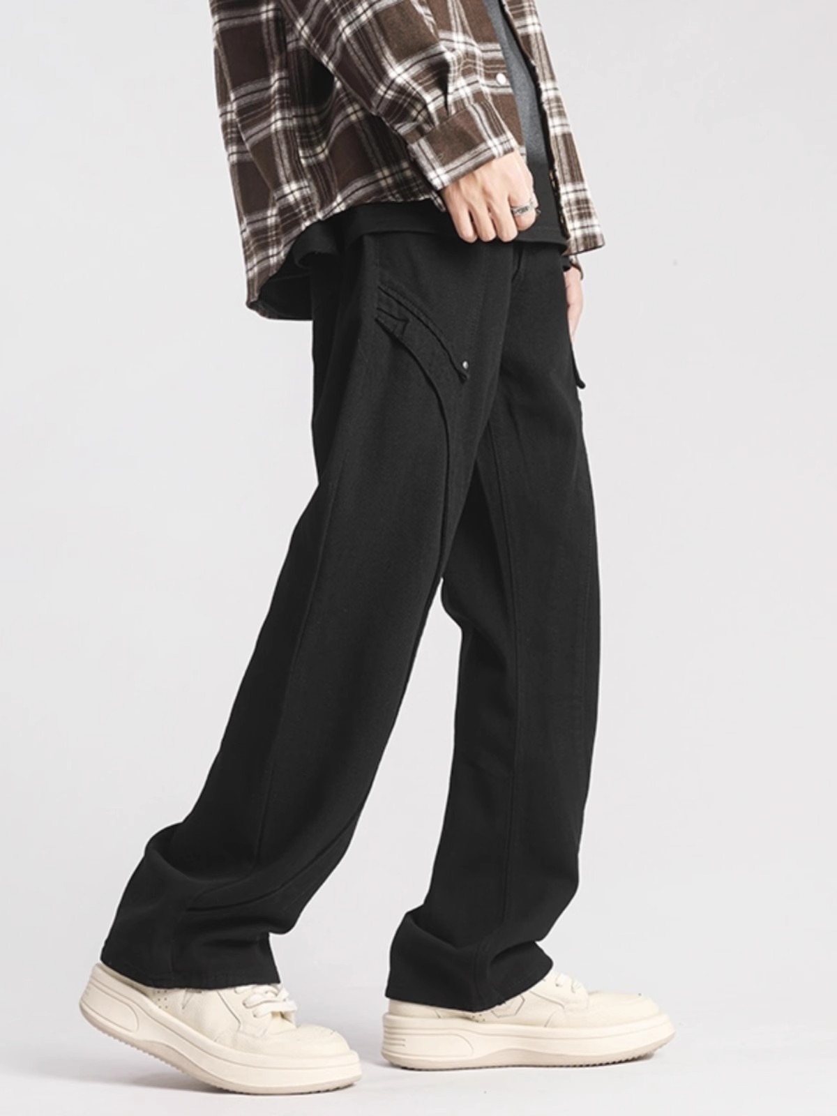 Men's Slim Fit Workwear Jeans High Street Style Trendy Casual Trousers Versatile Denim Pants_mkmklike.com