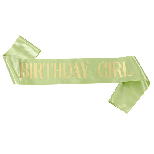 New Green Satin Shoulder Strap Ribbon Birthday Girl Party Belt Bride to Be Decoration