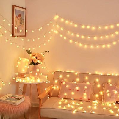 Tanabata decorate Star net Room bedroom dormitory Small lights Coloured lights girl Decorative lamp