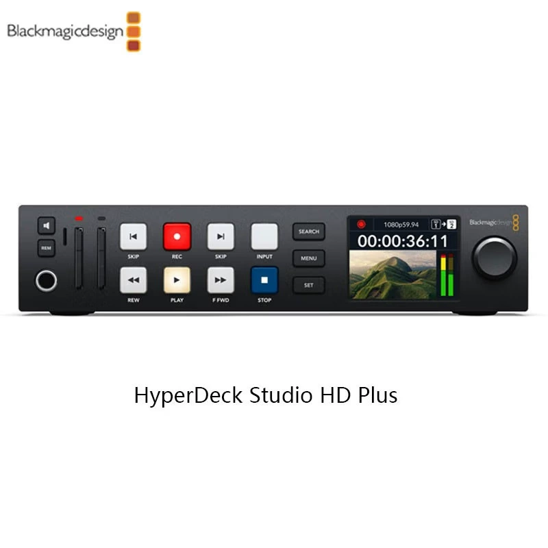 Чёрный видеорекордер Blackmagic HyperDeck Studio HD Mini, двойной слот SD и двойной SSD