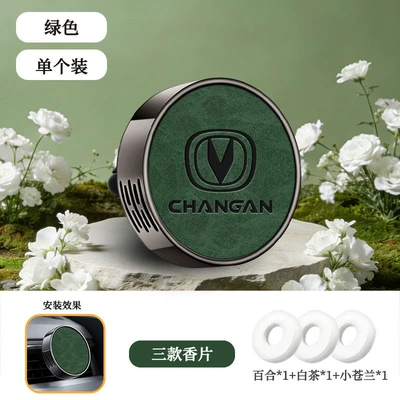 Car Perfume Aromatherapy Eado PLUS, UNI-V, Lumin - model-b-air-vent-changan-embossed-green-single-pack-includes-3-fragrance-tablets-floral-scent
