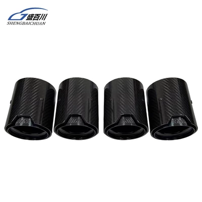 Suitable for BMW M2 M3 M4 F82 F80 exhaust tail throat modification carbon fiber M standard AK in-line tail throat (Exhaust pipe) - titanium-black-a-set-of-four