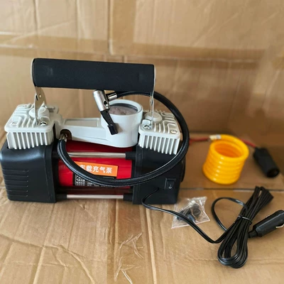 Hava nasosu pump 12V24V portable car - double-cylinder-sponge-low-version-pointer-model