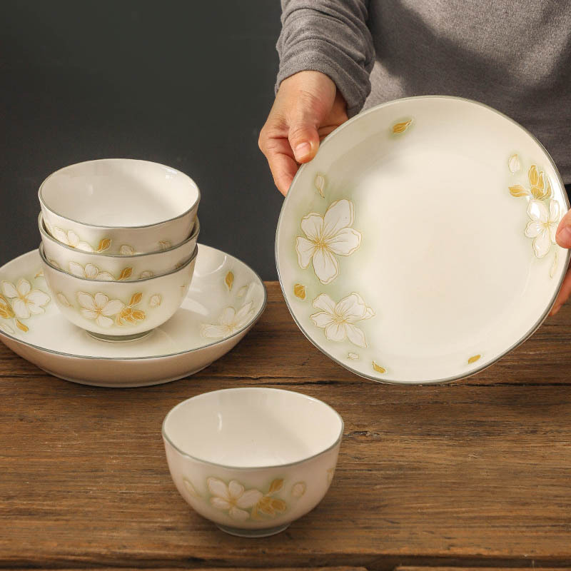cubiertos de estilo japonés frescos bajo esmalte de cerámica de color platos de cajas de regalo set de eventos comerciales de apertura de regalo de regalo tazón