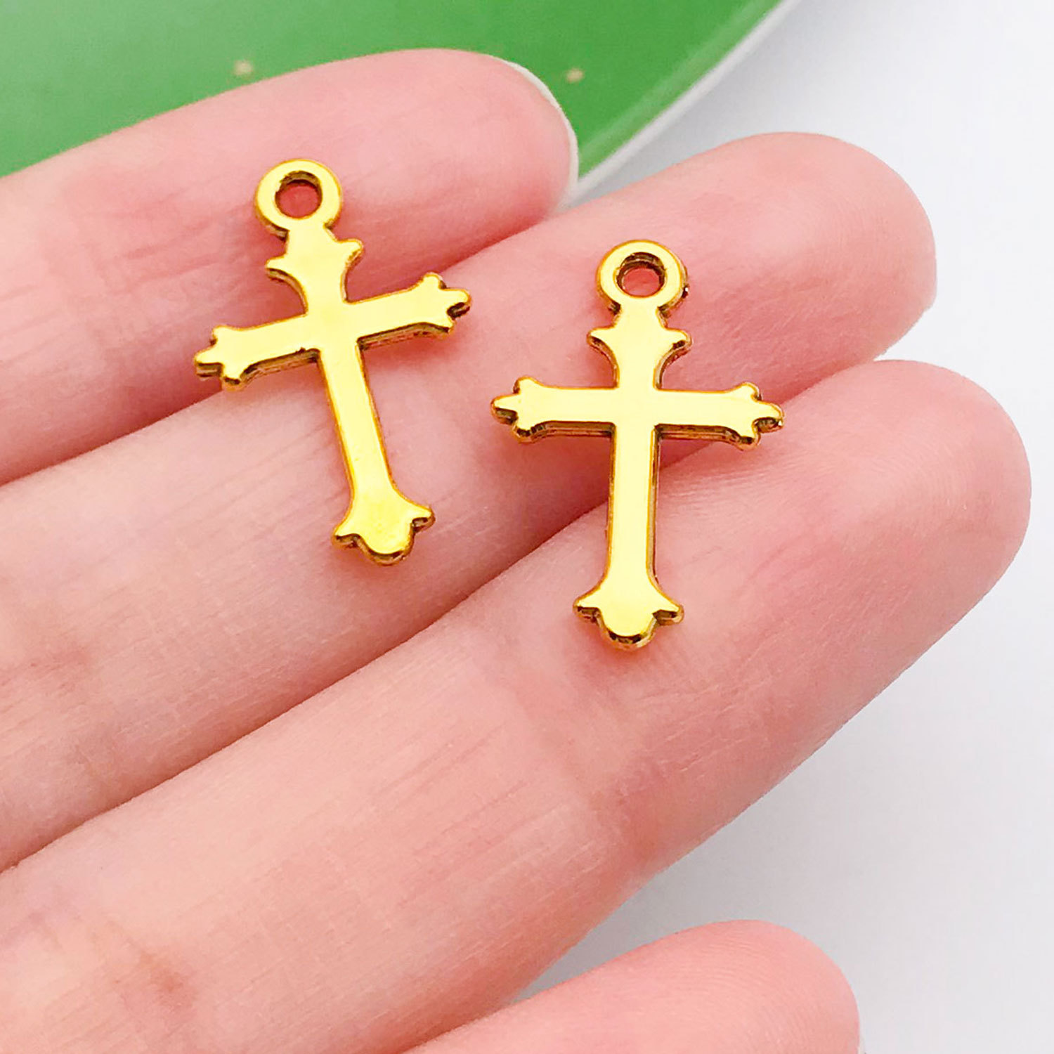 20383-W-古金锌合金十字架19x12mm-0.5g