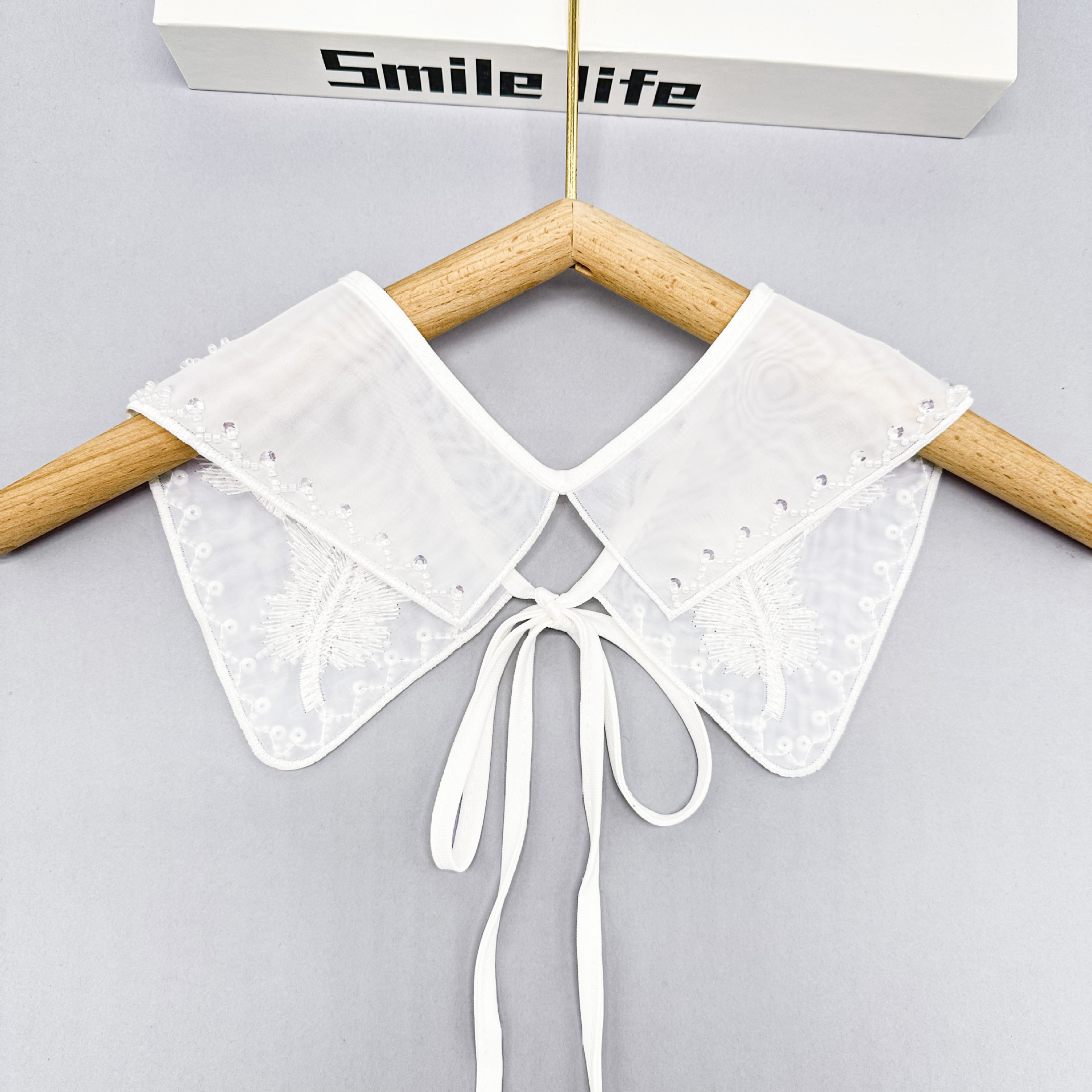 Oganza bordado cuello de clavos de cuentas falso para niños con vestido de camisa de decoración de cuello de hombro de pequeño hombro multifuncional