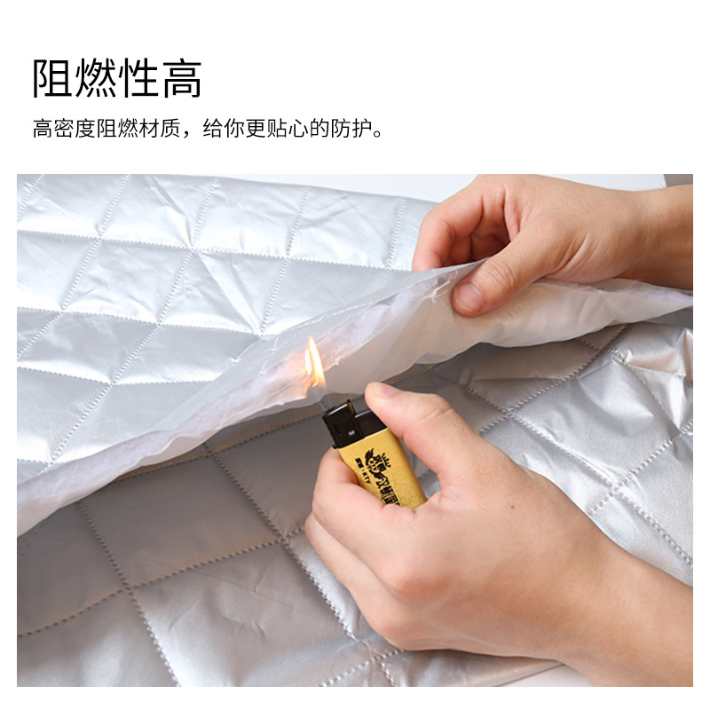 Winter Car Snow Guard with Cotton Half Cover Car Cover Front Windshield Frost Snow Thick Cover with Straps Snow Shield Cross-border