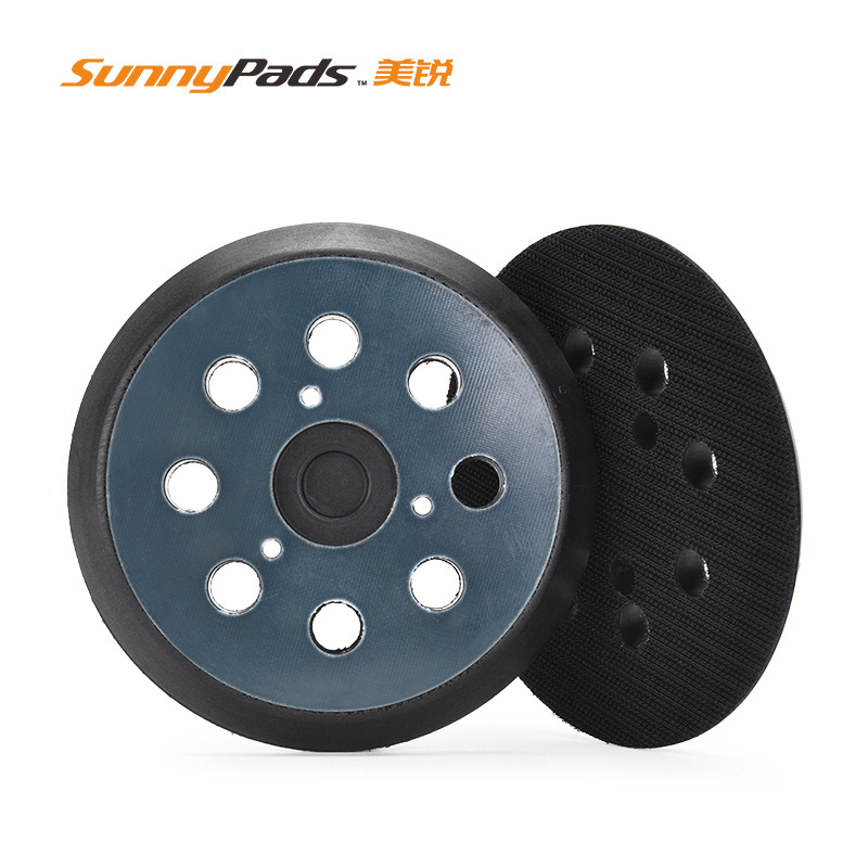 砂光机托盘5寸8孔黑色自粘打磨托盘砂纸抛光盘打磨抛光砂纸磨片