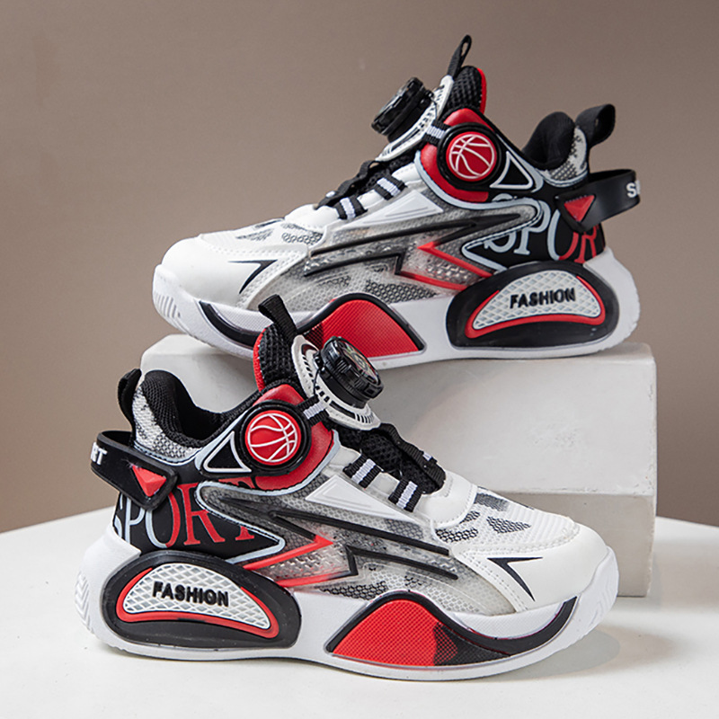 Children's Sports Shoes, Boys' Breathable Mesh Shoes, Autumn New Trendy Casual Shoes, Lightweight Soft-Soled Basketball Shoes for Little Boys
